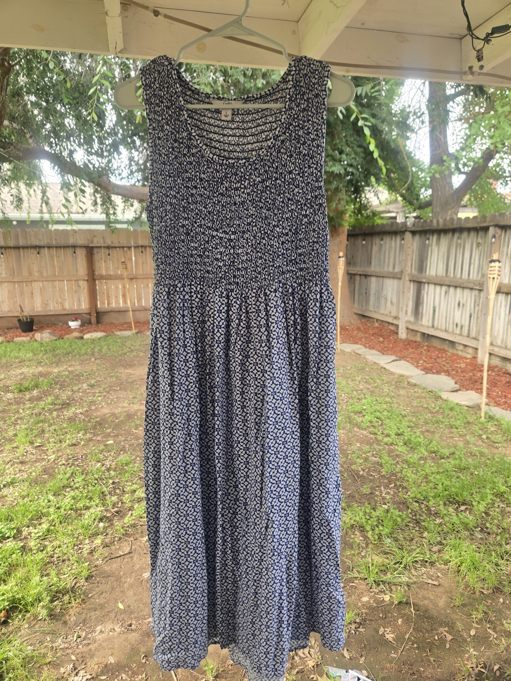 Croft & Barrow Sleeveless Navy Blue Floral Midi Dress